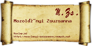 Mozolányi Zsuzsanna névjegykártya